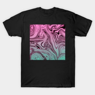 Swirls- Pink and Teal T-Shirt